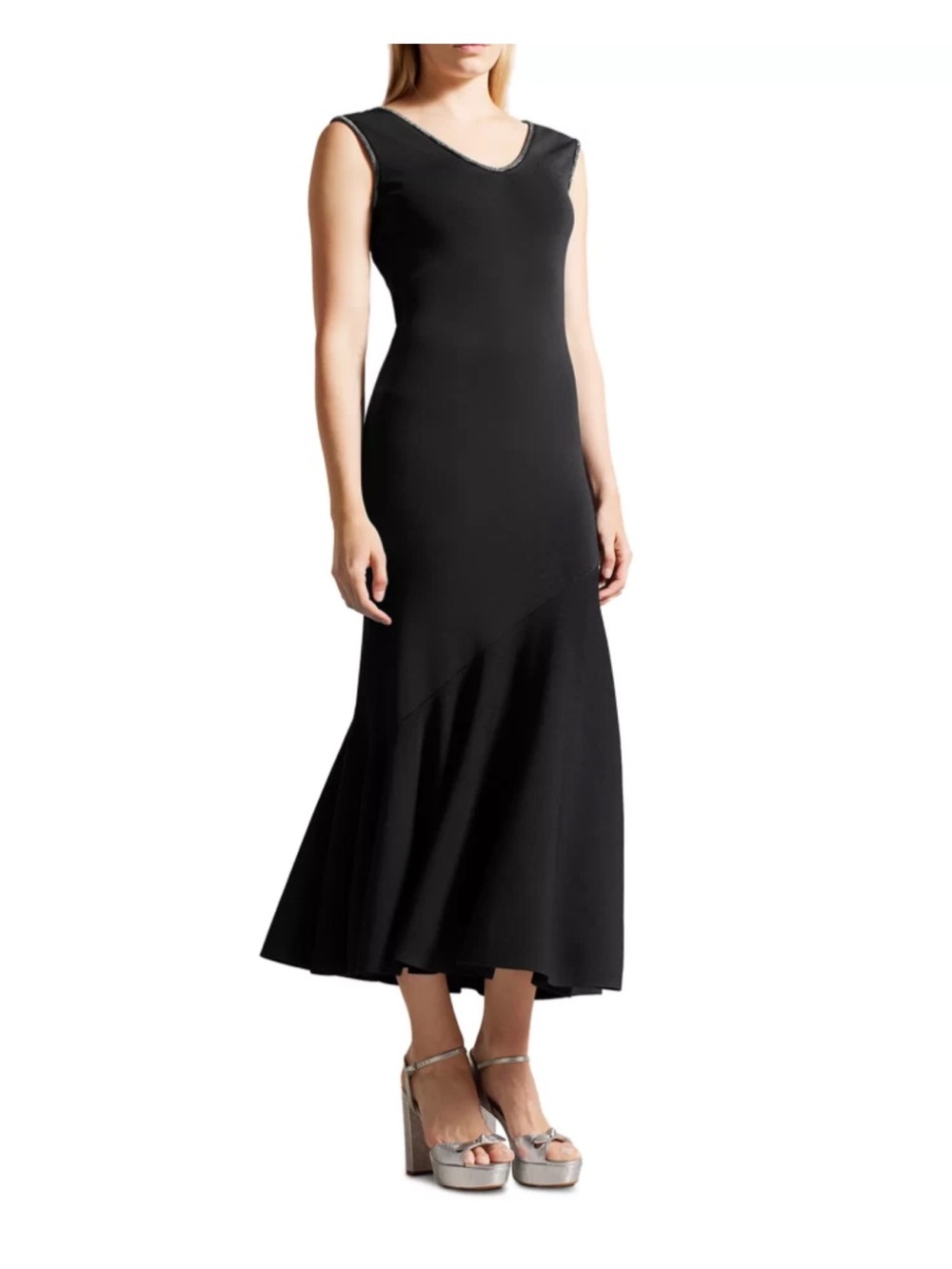 Ted Baker Junella Embellished Diamante Maxi Asymmetrical Dress Gown US 2